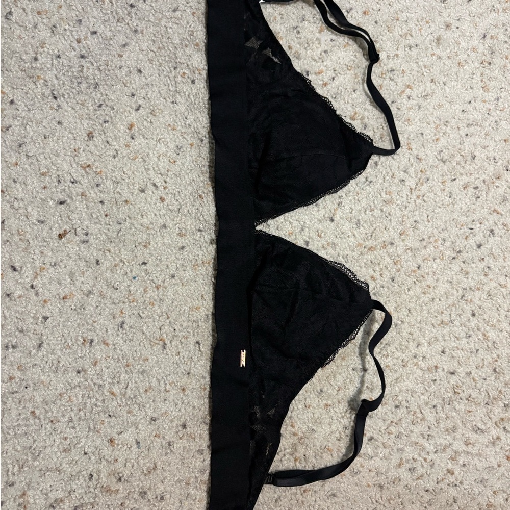 Victoria's Secret Black Lace Triangle Bra